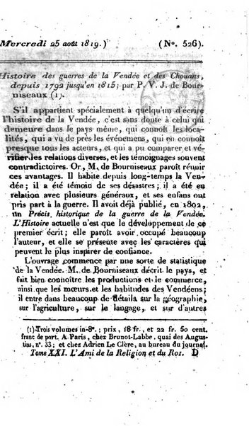 L'ami de la religion et du roi journal ecclesiastique, politique et litteraire