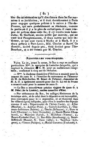 L'ami de la religion et du roi journal ecclesiastique, politique et litteraire