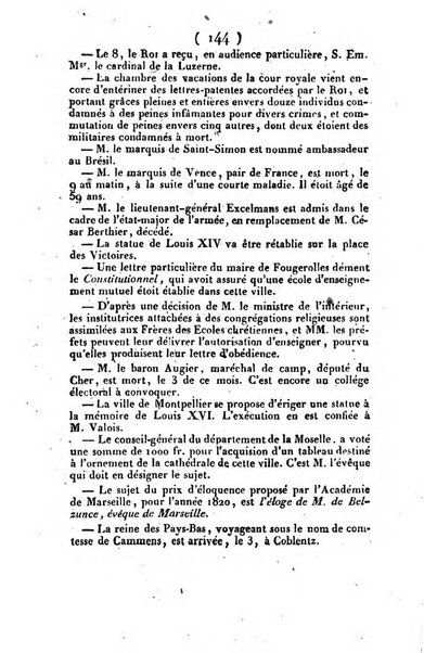 L'ami de la religion et du roi journal ecclesiastique, politique et litteraire