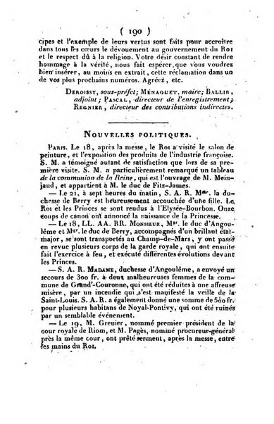 L'ami de la religion et du roi journal ecclesiastique, politique et litteraire