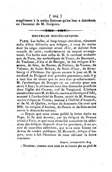 L'ami de la religion et du roi journal ecclesiastique, politique et litteraire