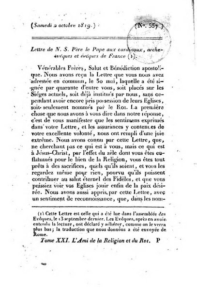 L'ami de la religion et du roi journal ecclesiastique, politique et litteraire