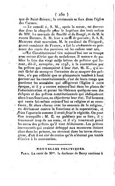 L'ami de la religion et du roi journal ecclesiastique, politique et litteraire