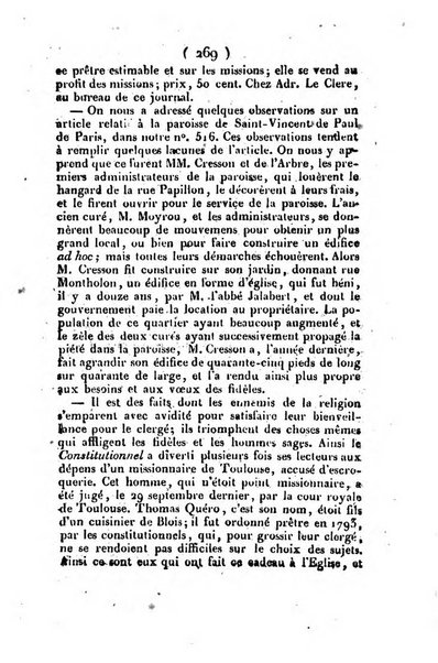 L'ami de la religion et du roi journal ecclesiastique, politique et litteraire