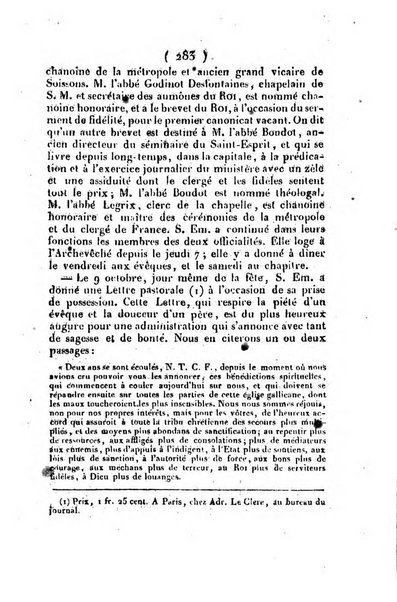 L'ami de la religion et du roi journal ecclesiastique, politique et litteraire