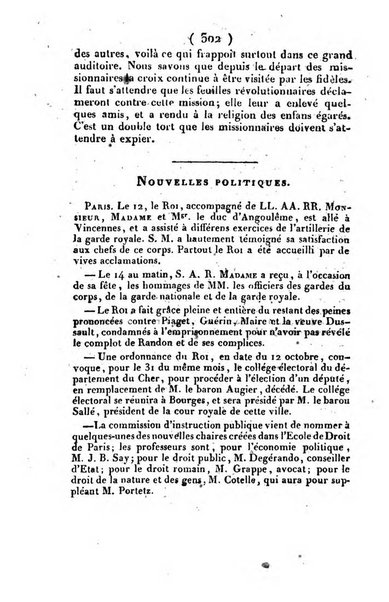 L'ami de la religion et du roi journal ecclesiastique, politique et litteraire