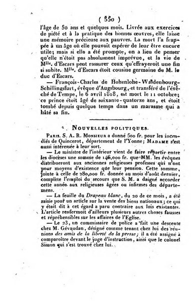 L'ami de la religion et du roi journal ecclesiastique, politique et litteraire