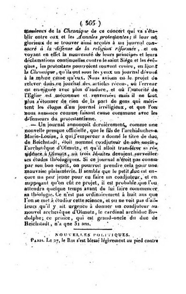 L'ami de la religion et du roi journal ecclesiastique, politique et litteraire