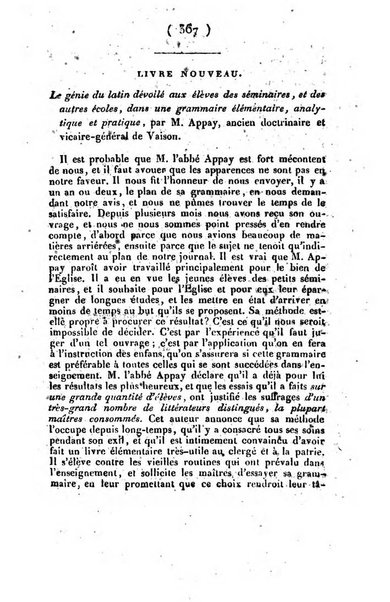 L'ami de la religion et du roi journal ecclesiastique, politique et litteraire