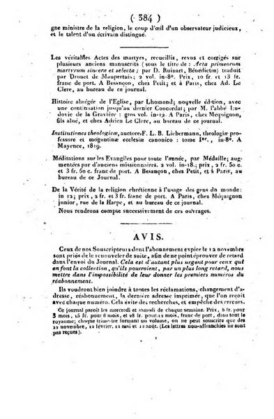 L'ami de la religion et du roi journal ecclesiastique, politique et litteraire