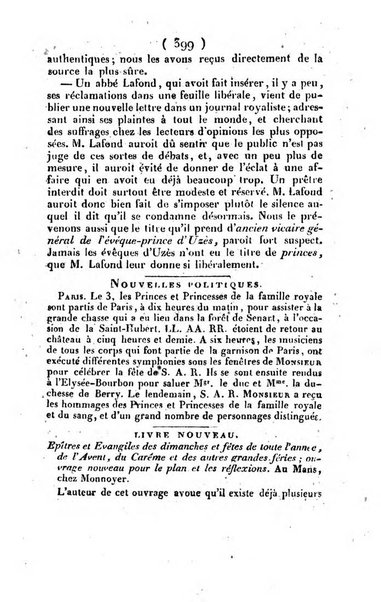 L'ami de la religion et du roi journal ecclesiastique, politique et litteraire