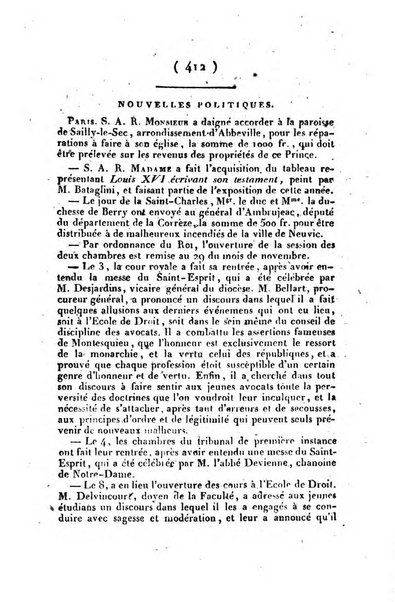 L'ami de la religion et du roi journal ecclesiastique, politique et litteraire