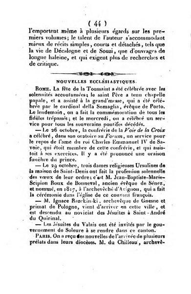 L'ami de la religion et du roi journal ecclesiastique, politique et litteraire