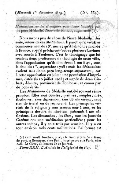 L'ami de la religion et du roi journal ecclesiastique, politique et litteraire