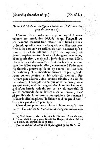 L'ami de la religion et du roi journal ecclesiastique, politique et litteraire