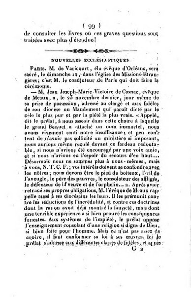 L'ami de la religion et du roi journal ecclesiastique, politique et litteraire