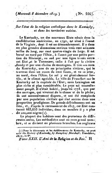 L'ami de la religion et du roi journal ecclesiastique, politique et litteraire