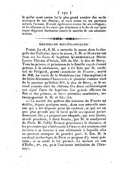 L'ami de la religion et du roi journal ecclesiastique, politique et litteraire