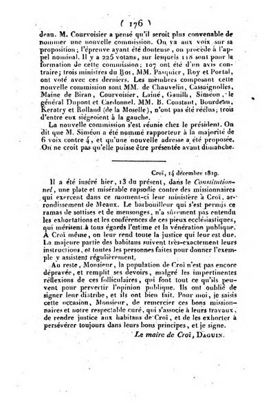 L'ami de la religion et du roi journal ecclesiastique, politique et litteraire