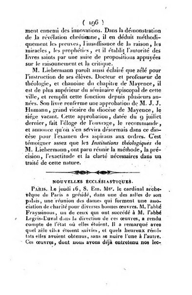 L'ami de la religion et du roi journal ecclesiastique, politique et litteraire