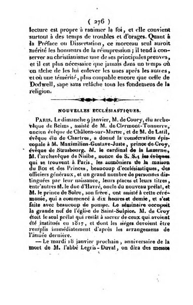 L'ami de la religion et du roi journal ecclesiastique, politique et litteraire