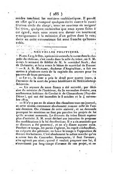 L'ami de la religion et du roi journal ecclesiastique, politique et litteraire