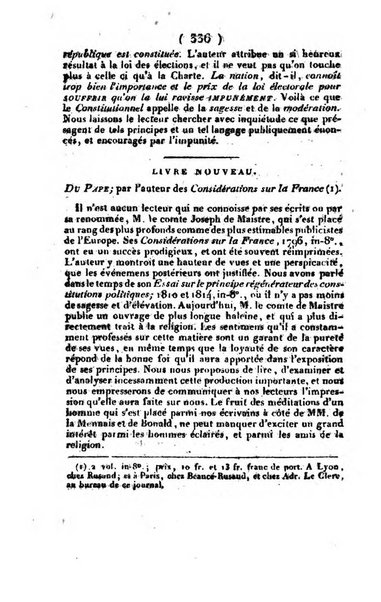 L'ami de la religion et du roi journal ecclesiastique, politique et litteraire