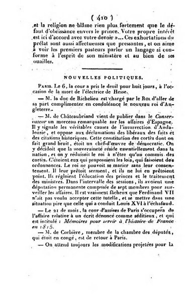 L'ami de la religion et du roi journal ecclesiastique, politique et litteraire