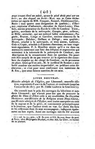 L'ami de la religion et du roi journal ecclesiastique, politique et litteraire