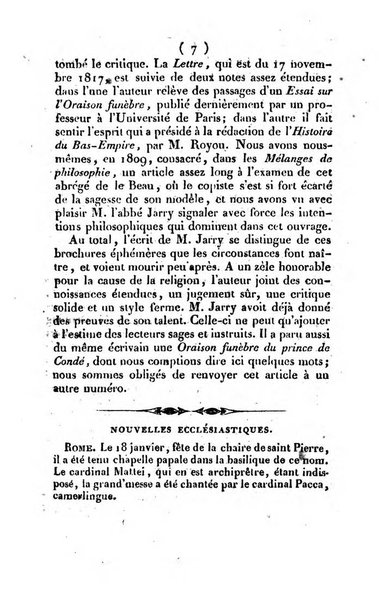 L'ami de la religion et du roi journal ecclesiastique, politique et litteraire