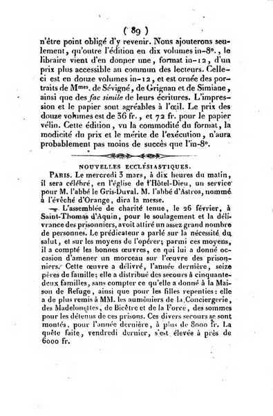 L'ami de la religion et du roi journal ecclesiastique, politique et litteraire