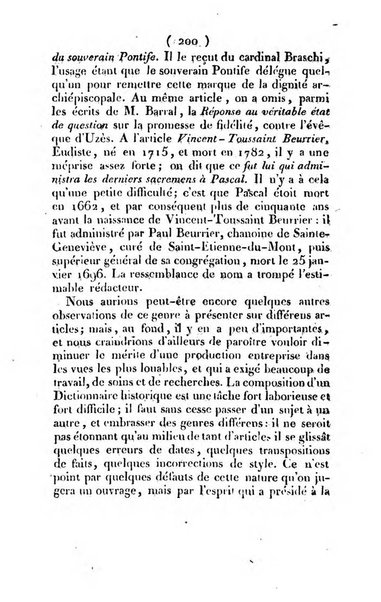 L'ami de la religion et du roi journal ecclesiastique, politique et litteraire