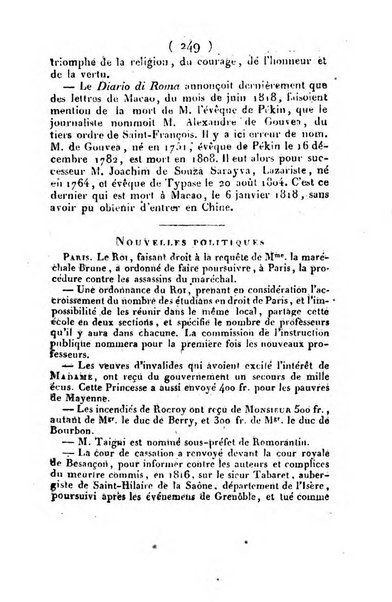 L'ami de la religion et du roi journal ecclesiastique, politique et litteraire