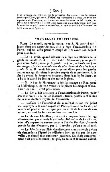 L'ami de la religion et du roi journal ecclesiastique, politique et litteraire