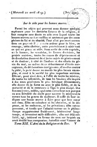 L'ami de la religion et du roi journal ecclesiastique, politique et litteraire