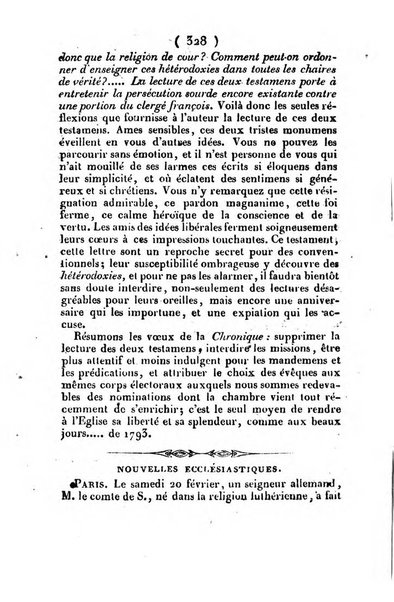 L'ami de la religion et du roi journal ecclesiastique, politique et litteraire