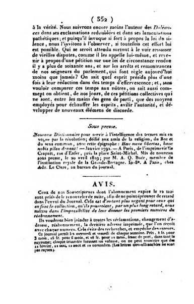 L'ami de la religion et du roi journal ecclesiastique, politique et litteraire