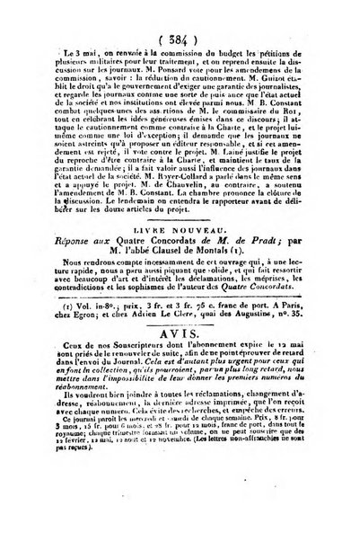 L'ami de la religion et du roi journal ecclesiastique, politique et litteraire