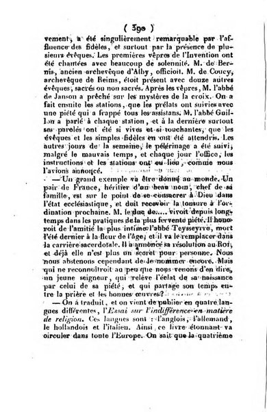 L'ami de la religion et du roi journal ecclesiastique, politique et litteraire