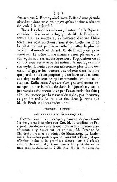 L'ami de la religion et du roi journal ecclesiastique, politique et litteraire