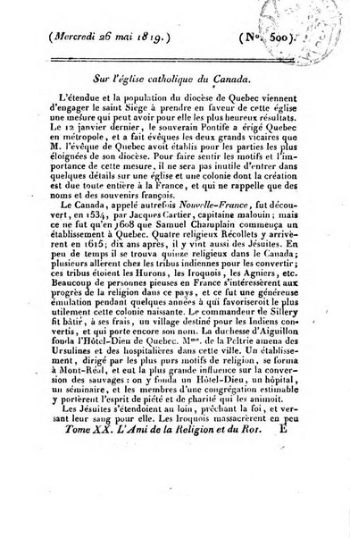 L'ami de la religion et du roi journal ecclesiastique, politique et litteraire