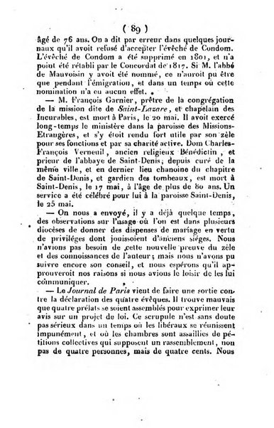 L'ami de la religion et du roi journal ecclesiastique, politique et litteraire