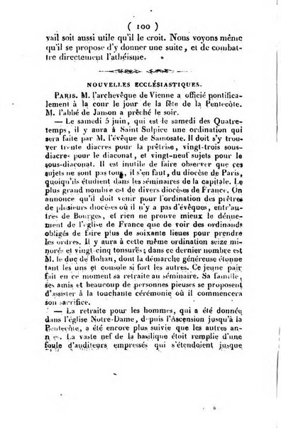 L'ami de la religion et du roi journal ecclesiastique, politique et litteraire