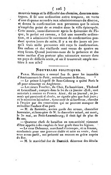 L'ami de la religion et du roi journal ecclesiastique, politique et litteraire