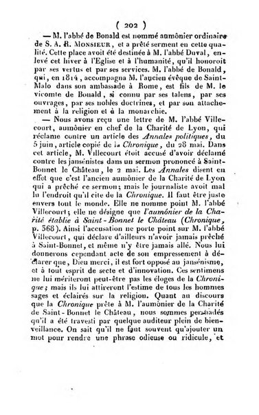 L'ami de la religion et du roi journal ecclesiastique, politique et litteraire