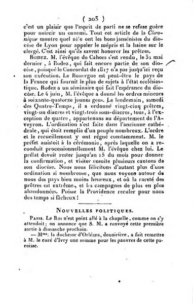 L'ami de la religion et du roi journal ecclesiastique, politique et litteraire