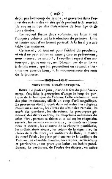 L'ami de la religion et du roi journal ecclesiastique, politique et litteraire