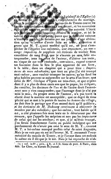 L'ami de la religion et du roi journal ecclesiastique, politique et litteraire