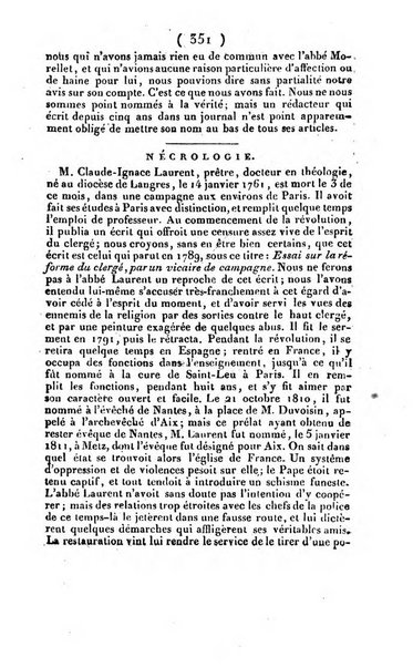 L'ami de la religion et du roi journal ecclesiastique, politique et litteraire