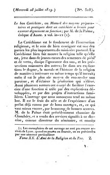 L'ami de la religion et du roi journal ecclesiastique, politique et litteraire